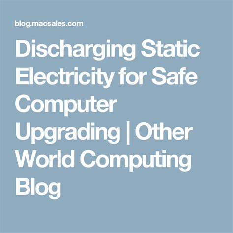 Discharging Static Electricity for Safe Computer 